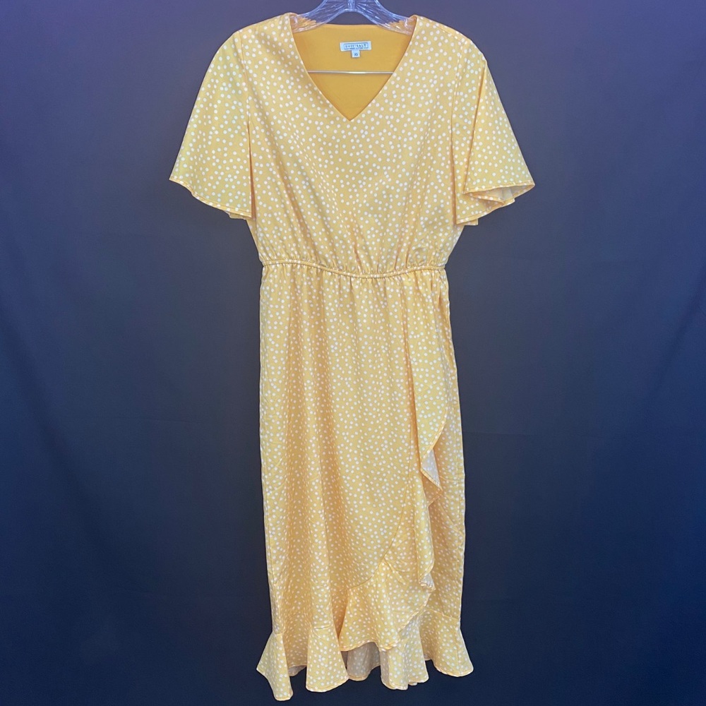 SweetSalt Polka Dot Midi Wrap Dress - Picture 9 of 11